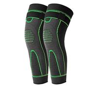 LUBOSE Ginocchiere da donna, 2 pezzi, per esercizi da donna, con ginocchiere regolabili, ginocchiere per alleviare dolori articolari, recupero, corsa, camminata, sport (L60-75KG, verde)
