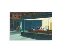 LUBOYANG Edward Hopper Nighthawks - Poster artistico da parete con stampa artistica su tela, senza cornice, 30 x 45 cm