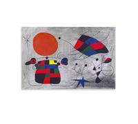 LUBOYANG Joan Miro - Poster artistico da parete con il sorriso delle ali fiammeggianti, stampa su tela, senza cornice, 40 x 60 cm
