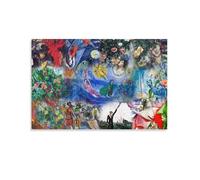 LUBOYANG Poster artistico da parete con stampa artistica su tela, motivo: Marc Chagall, collage, senza cornice, 50 x 75 cm