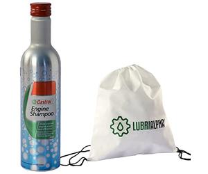 LUBRIALPHA Additivo pulitore detergente Prima del Cambio Olio Motore Auto e Moto Castrol Engine Shampoo con Borsa Multiuso conf. 300ml 1pz