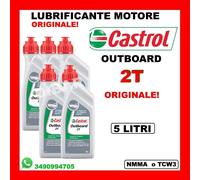 LUBRIFICANTE CASTROL OUTBOARD 2 TEMPI NMMA-TC-W3 IN 5 LATTINE DA 1 LITRO