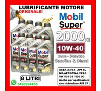 LUBRIFICANTE MOBIL SUPER 2000 X1 10W40 SEMI SINTETICO ACEA A3 B3 API SL 8 LITRI