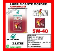 LUBRIFICANTE MOTORE SELENIA K PURE ENERGY MULTIAIR 5W40 ACEA C3 2 LT