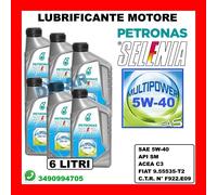 LUBRIFICANTE MOTORE SELENIA PETRONAS MULTIPOWER GAS 5W40 DA 6 LITRI ACEA C3 12