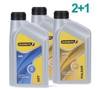 Lubrificante Oleoblitz Pulsar A3/B4 5W-40 SP 2x1L + Refrigerante ART RED 1x1L