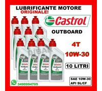 LUBRIFICANTE PER FUORIBORDO CASTROL OUTBOARD 4 TEMPI 10W30 API SL/CF DA 10 LITRI