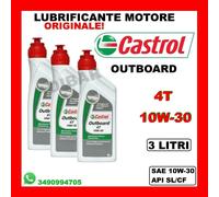 LUBRIFICANTE PER FUORIBORDO CASTROL OUTBOARD 4 TEMPI 10W30 API SL/CF DA 3 LITRI