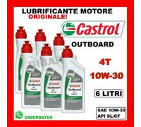 LUBRIFICANTE PER FUORIBORDO CASTROL OUTBOARD 4 TEMPI 10W30 API SL/CF DA 6 LITRI