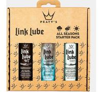 Peaty's LinkLube Set Lubrificante Catena Bici 3-in-1 - Olio per Catena MTB Multi-Stagione, Kit Iniziale per Condizioni Asciutte, Bagnate e per tutte le Condizioni Atmosferiche - 3 Flaconi da 60 ml