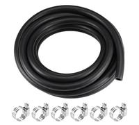 Lubrificazione Olio Tubo 8mm ID 12mm OD 16 piedi Gomma Acqua Tubo,6 Morsetti