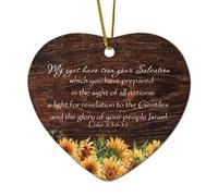 Luca 2:30 32 I miei occhi hanno visto la tua salvezza che hai preparato alla vista di tutte le nazioni Cuore Ornamento di Natale in ceramica per albero di Natale Inverno Capodanno Vacanze Souvenir