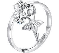 Luca Barra ANELLO DONNA IN ACCIAIO CON BALLERINA E ZIRCONE BIANCO