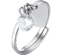 Luca Barra ANELLO DONNA IN ACCIAIO CON CUORE E ZIRCONE BIANCO