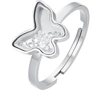 Luca Barra ANELLO DONNA IN ACCIAIO CON FARFALLA E ZIRCONI
