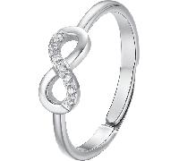Luca Barra ANELLO DONNA IN ACCIAIO CON INFINITO E ZIRCONI BIANCHI