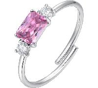 Luca Barra ANELLO DONNA IN ACCIAIO CON ZIRCONI ROSA E BIANCHI