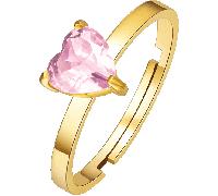 Luca Barra ANELLO DONNA IN ACCIAIO IP GOLD CON CUORE CRISTALLO ROSA