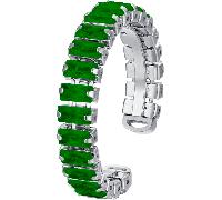 Luca Barra ANELLO DONNA IN ACCIAIO REGOLABILE CON CRISTALLI VERDI