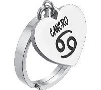 Luca Barra ANELLO DONNA IN ACCIAIO SEGNO ZODIACALE CANCRO CON CUORE