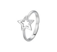 Luca Barra Anello in Acciaio con Stelle, Donna, Modello ANK623, Argento