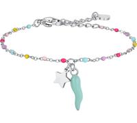Luca Barra BRACCIALE BAMBINA IN ACCIAIO CON CORNO TURCHESE, STELLA ED ELEMENTI MULTICOLOR