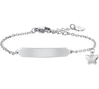 Luca Barra BRACCIALE BAMBINA IN ACCIAIO CON FARFALLE E PIASTRA