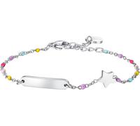 Luca Barra BRACCIALE BAMBINA IN ACCIAIO CON PIASTRA, STELLA ED ELEMENTI MULTICOLOR