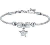 Luca Barra BRACCIALE BAMBINA IN ACCIAIO CON STELLA CON CRISTALLI BIANCHI