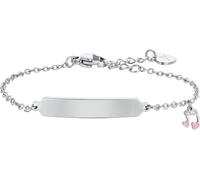 Luca Barra BRACCIALE BAMBINA IN ACCIAIO NOTA MUSICALE E PIASTRA