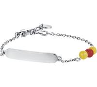 Luca Barra BRACCIALE BAMBINO IN ACCIAIO CON PIETRE GIALLE E ROSSE