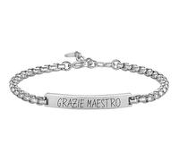 Luca Barra Bracciale, Bracciale da Uomo in Acciaio Grazie Maestro con Piastra con Smalto Nero. La referenza è BA1576