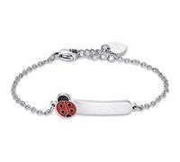 Luca Barra Bracciale da Bambina Gioiello Realizzato in Acciaio con Coccinelle di Colore Rosso. Il Bracciale Misura 14+2 cm. La referenza è jb102