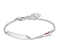 Luca Barra Bracciale da Bambino Gioiello Realizzato in Acciaio con Macchina di Colore Rosso. Il Bracciale Misura 14+2 cm. La referenza è jb112