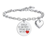 Luca Barra Bracciale da Donna Acciaio con inciso Sorella Sei Una Parte della mia Vita. La referenza è BK2716