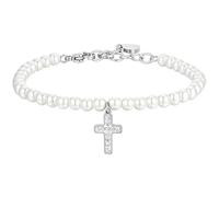 Luca Barra Bracciale da Donna Acciaio con Perle e Croce. La referenza è BK2688.