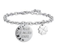 Luca Barra Bracciale da Donna Acciaio Il Meglio Deve Ancora Venire con Smalto Nero. La referenza è BK2378.