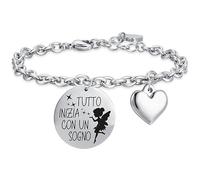 Luca Barra Bracciale da Donna Acciaio Tutto Inizia con Un Sogno con Smalto Nero. La referenza è BK2377.