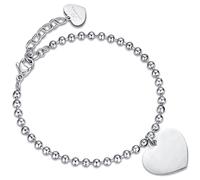 Luca Barra Bracciale da donna Bracciale in acciaio con cuore. Lunghezza: 17 + 3 cm. Misura cuore: 22 x 20 mm. La referenza è bk2124