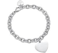 Luca Barra Bracciale da Donna Bracciale in Acciaio con Cuore. Lunghezza: 21 cm. Misura Cuore: 22 x 20 mm. La referenza è bk2049