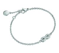 Luca Barra Bracciale da Donna Bracciale in Acciaio con Dettaglio a Forma di Infinito arricchito da Cristalli Bianchi. Gioiello della Lunghezza di 18,5 cm. La referenza è bk1500