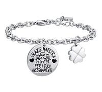 Luca Barra Bracciale da Donna Bracciale Realizzato in Acciaio con Scritta Grazie maestra per i Tuoi insegnamenti con Smalto Nero. La referenza è BK2265