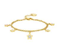 Luca Barra Bracciale da Donna Bracciale Realizzato in Acciaio Dorato con Stelle e Cristalli Bianchi. Lunghezza: 16 + 3 cm. La referenza è bk2060