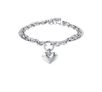 Luca Barra Bracciale da Donna Collezione Spring. Bracciale in Acciaio con Cuore. Lunghezza: 17 + 3 cm. Diametro Cuore: 16 mm. La referenza è bk2210