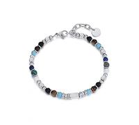 Luca Barra Bracciale da Uomo Bracciale in Acciaio con Pietre Multicolor. Lunghezza: 19 + 3 cm Diametro: 4 mm. La referenza è ba1172