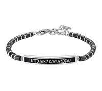 Luca Barra Bracciale da Uomo Gioiello Realizzato in Acciaio con Scritta Tutto Inizia con Un Sogno. La referenza è: BA1656.