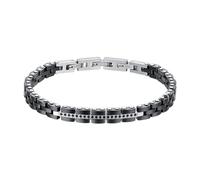 Luca Barra Bracciale da uomo Gioiello realizzato in acciaio e ceramica nera con cristalli neri. La referenza è: BA1674.