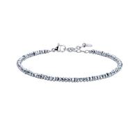 Luca Barra Bracciale da Uomo, Perline Argentate, Modello BA1940