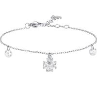 Luca Barra BRACCIALE DONNA CON PENDENTE QUADRIFOGLIO CON PETALI ZIRCONE BIANCO