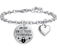 Luca Barra BRACCIALE DONNA IN ACCIAIO AMICIZIA NON C'E' TESORO PIù PREZIOSO